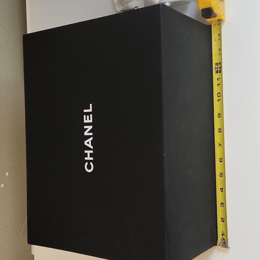 Empty authentic Chanel large bag box and tie